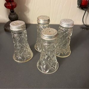 4 Glass salt and pepper shakers
